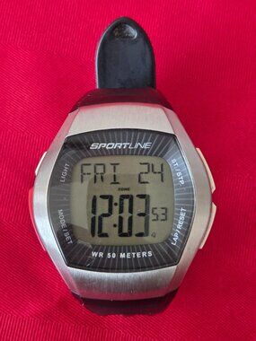 GENTLY USED, VINTAGE SPORTLINE DUO, HEART RATE MONITOR SPORTS WATCH!!!